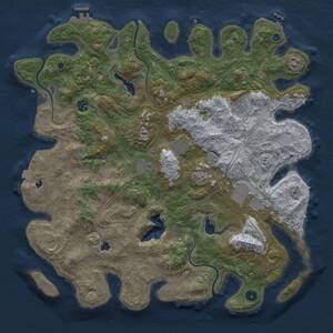 Thumbnail Rust Map: Procedural Map, Size: 4500, Seed: 524372605, 14 Monuments