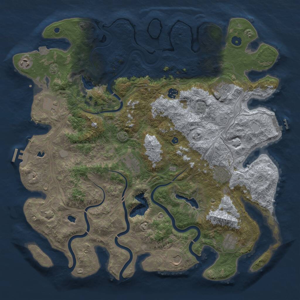 Rust Map: Procedural Map, Size: 4500, Seed: 524372605, 15 Monuments