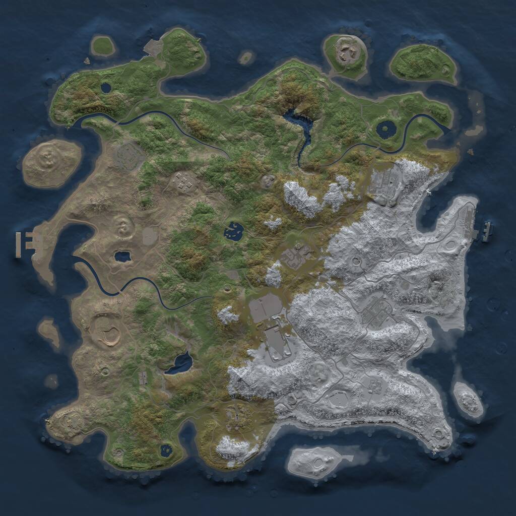 Rust Map: Procedural Map, Size: 4100, Seed: 8356835, 16 Monuments