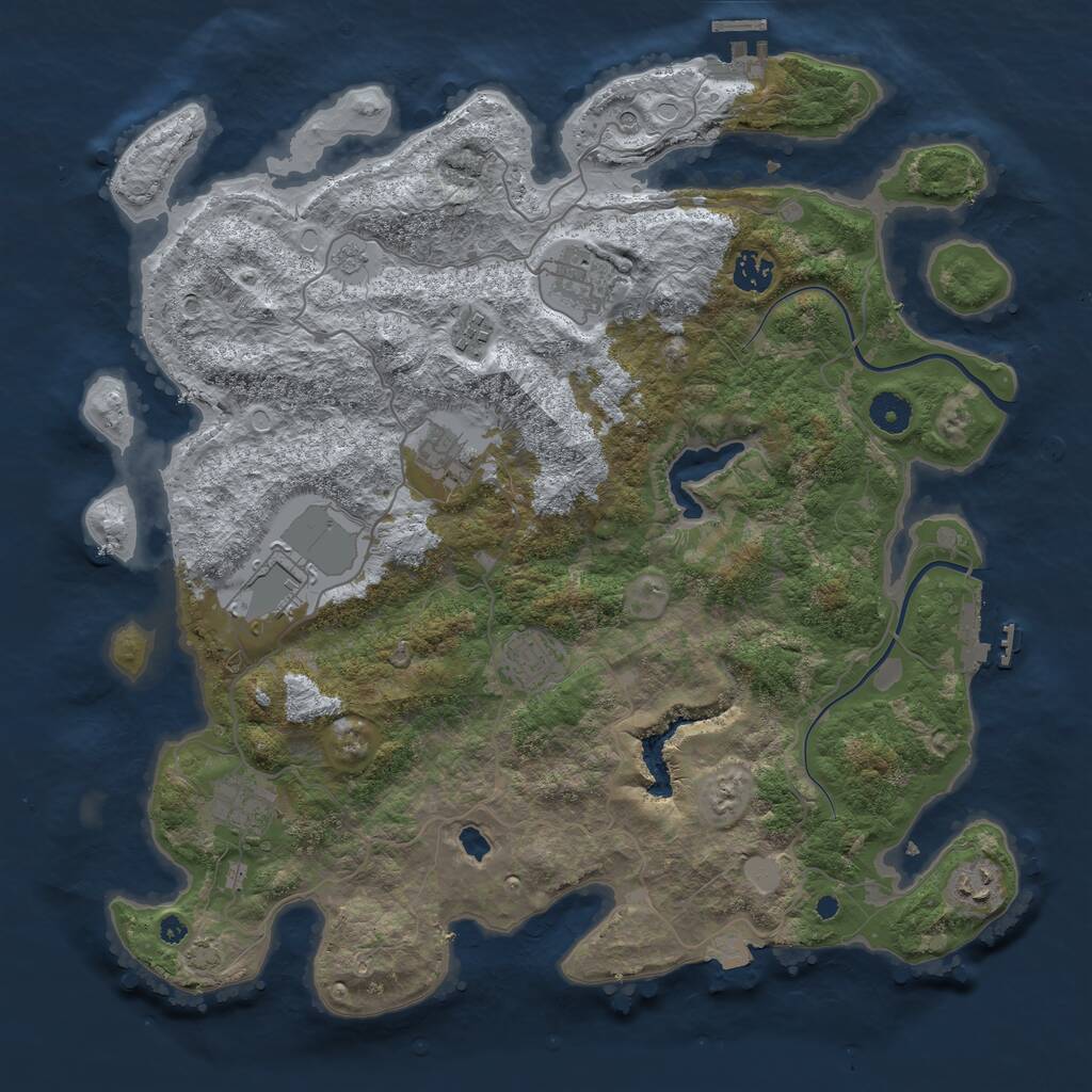 Rust Map: Procedural Map, Size: 4000, Seed: 18956909, 14 Monuments