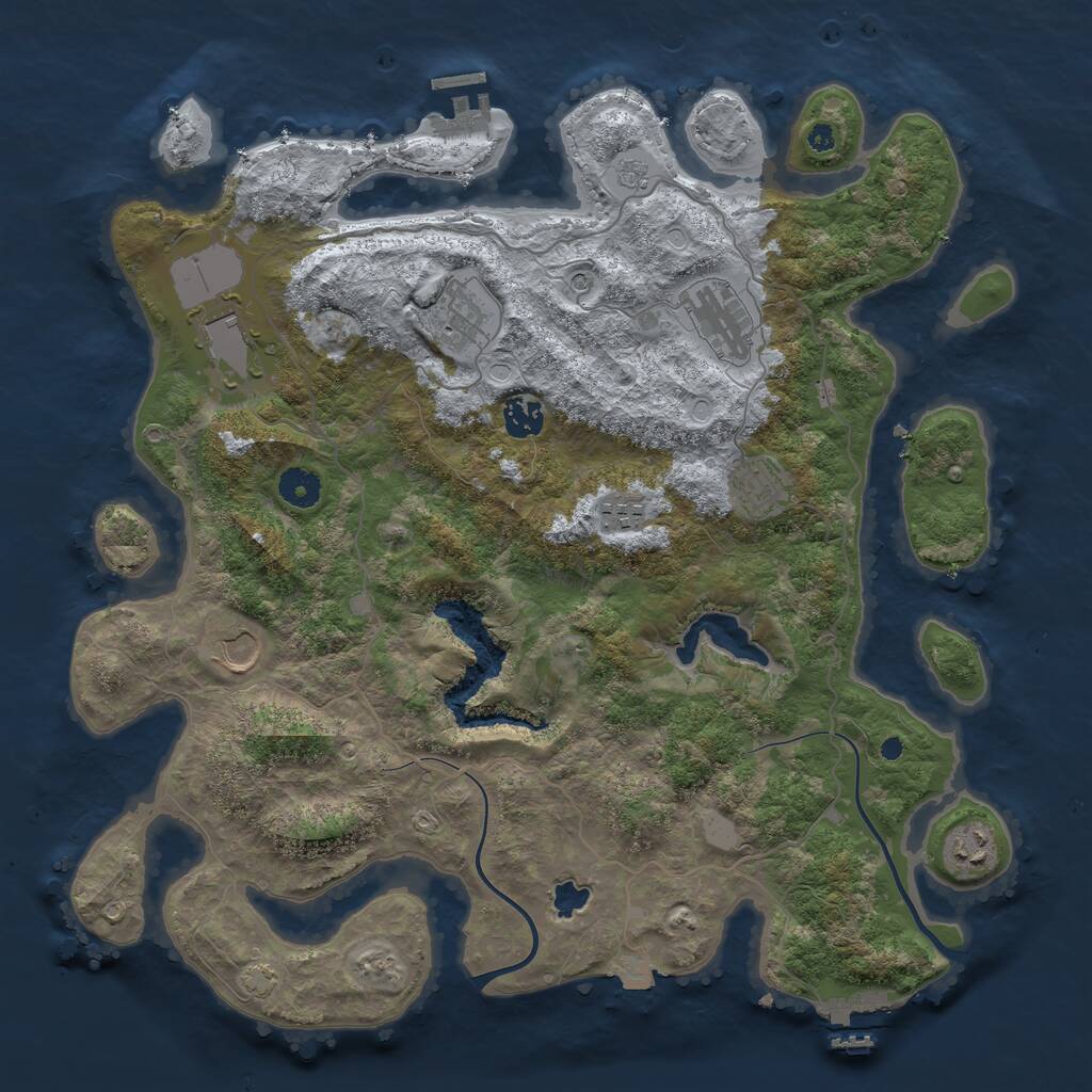 Rust Map: Procedural Map, Size: 4000, Seed: 264545665, 14 Monuments