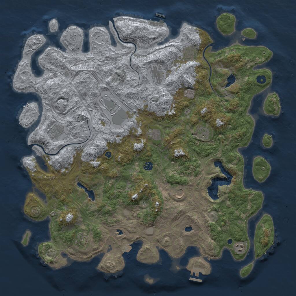 Rust Map: Procedural Map, Size: 4800, Seed: 1228657674, 17 Monuments