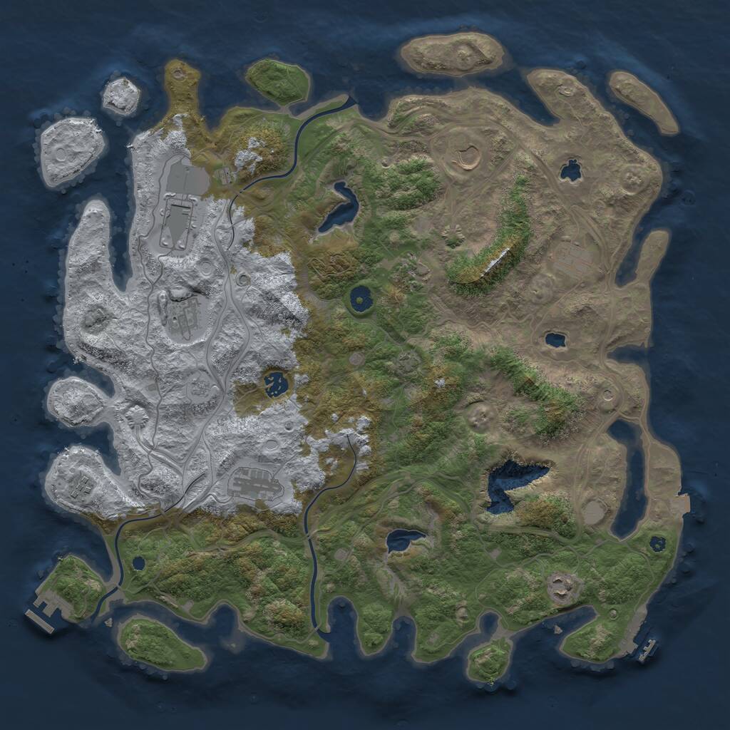 Rust Map: Procedural Map, Size: 4500, Seed: 588692314, 15 Monuments
