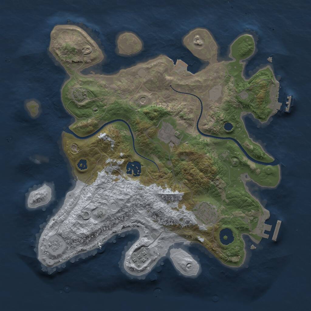 Rust Map: Procedural Map, Size: 3000, Seed: 1765903220, 10 Monuments