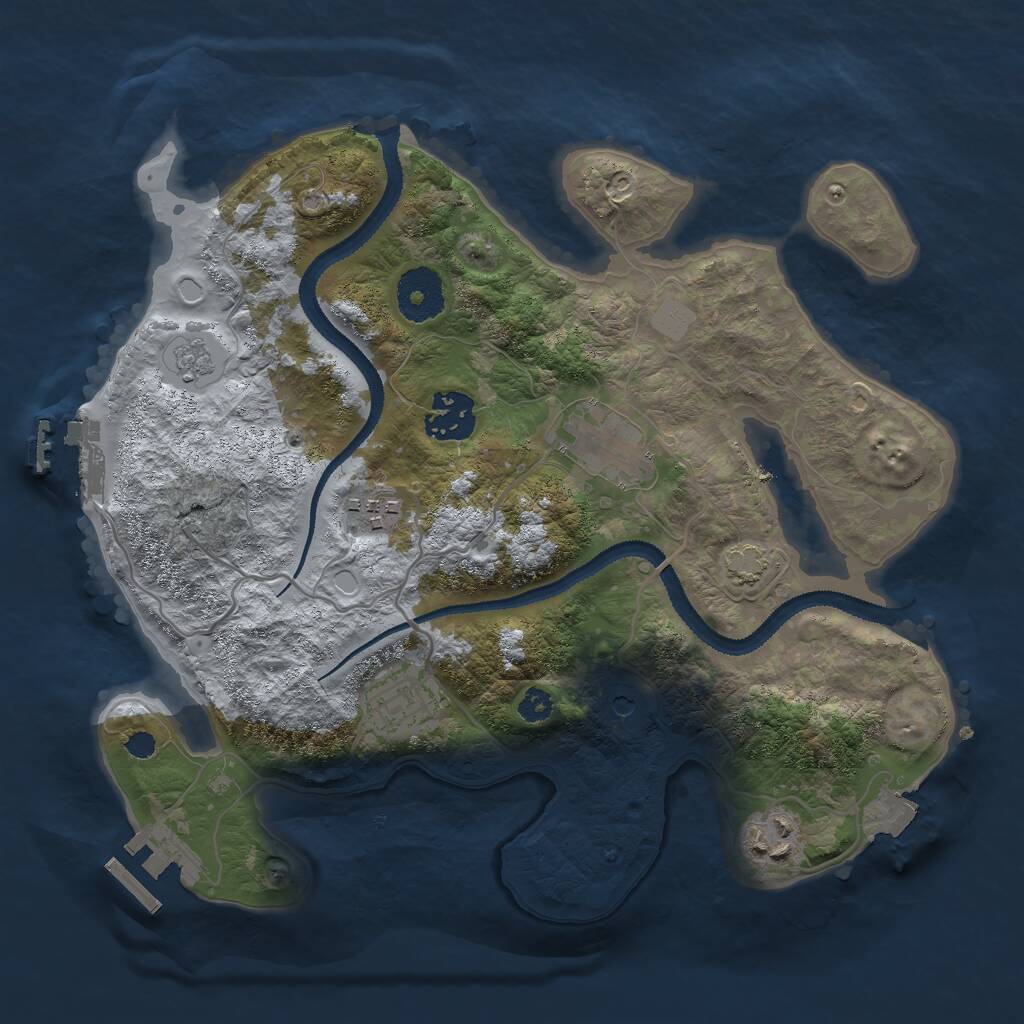 Rust Map: Procedural Map, Size: 3000, Seed: 41564154, 11 Monuments