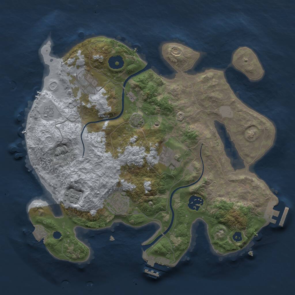 Rust Map: Procedural Map, Size: 3000, Seed: 41564154, 10 Monuments