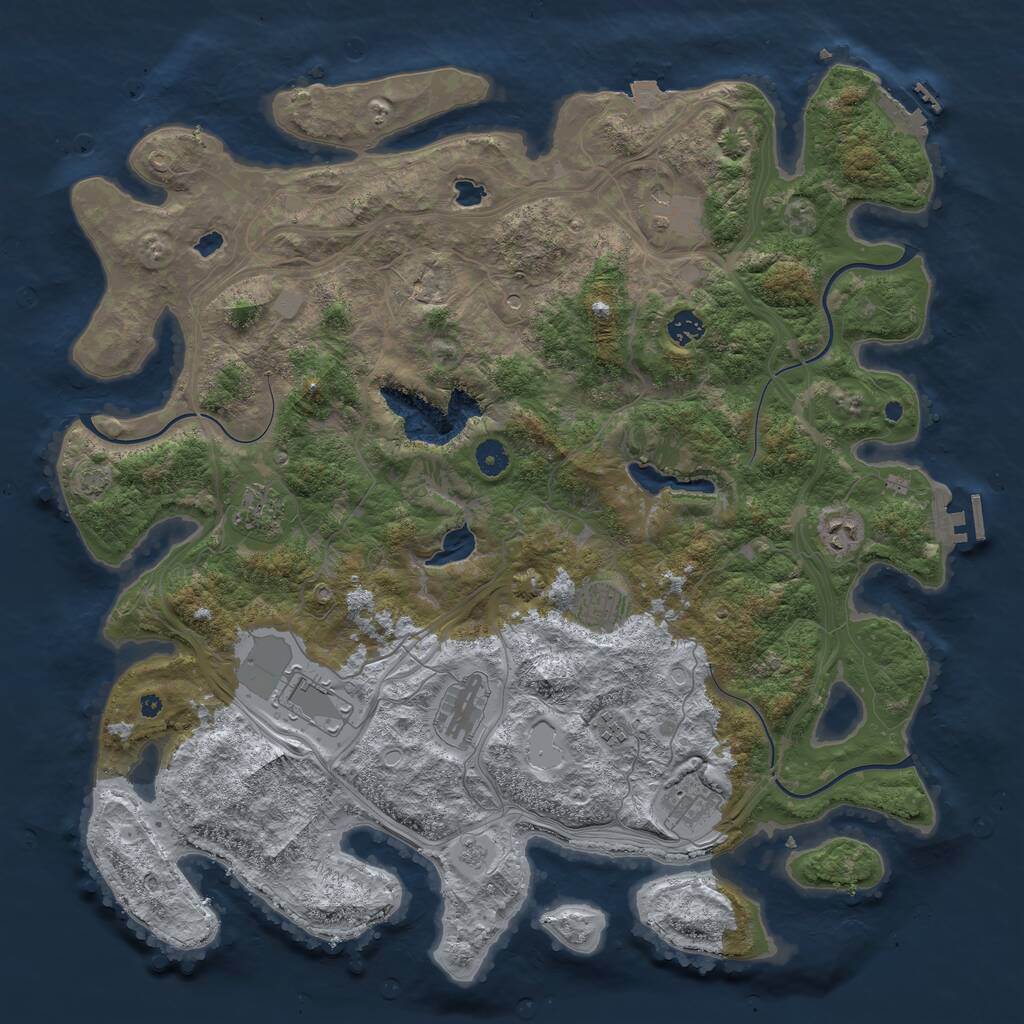 Rust Map: Procedural Map, Size: 4500, Seed: 7454, 15 Monuments