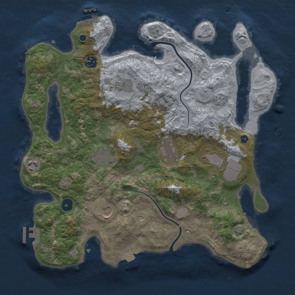 Rust Map: Procedural Map, Size: 3750, Seed: 50012, 14 Monuments