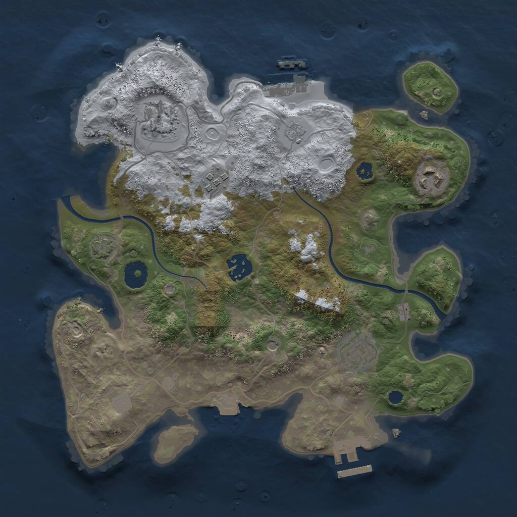 Rust Map: Procedural Map, Size: 3000, Seed: 19279, 11 Monuments