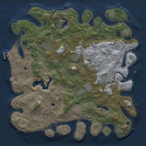 Thumbnail Rust Map: Procedural Map, Size: 4500, Seed: 185781394, 16 Monuments