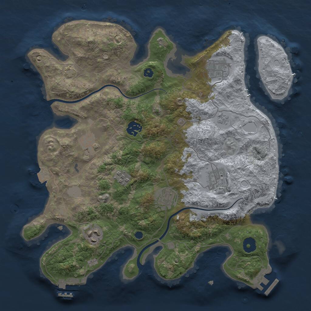 Rust Map: Procedural Map, Size: 3250, Seed: 471235, 12 Monuments