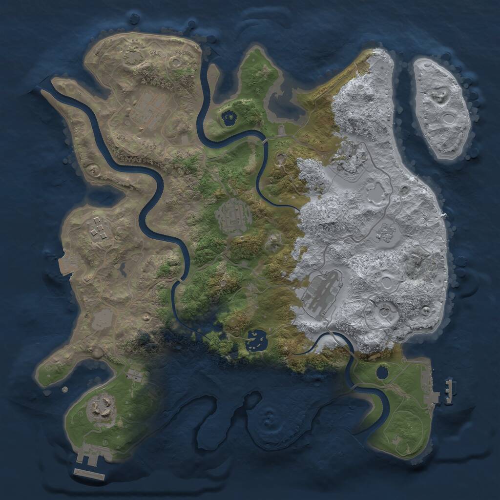 Rust Map: Procedural Map, Size: 3250, Seed: 471235, 13 Monuments