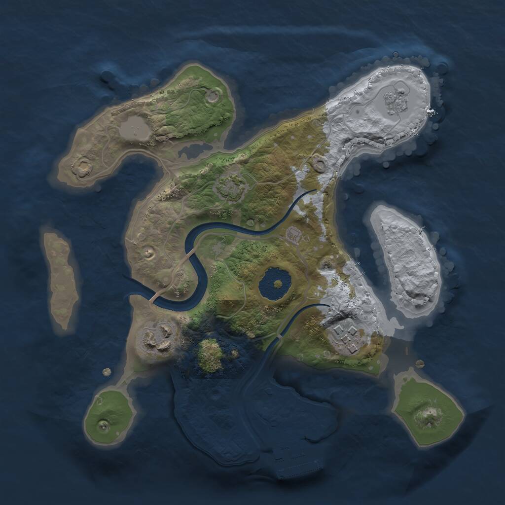 Rust Map: Procedural Map, Size: 2375, Seed: 68, 6 Monuments