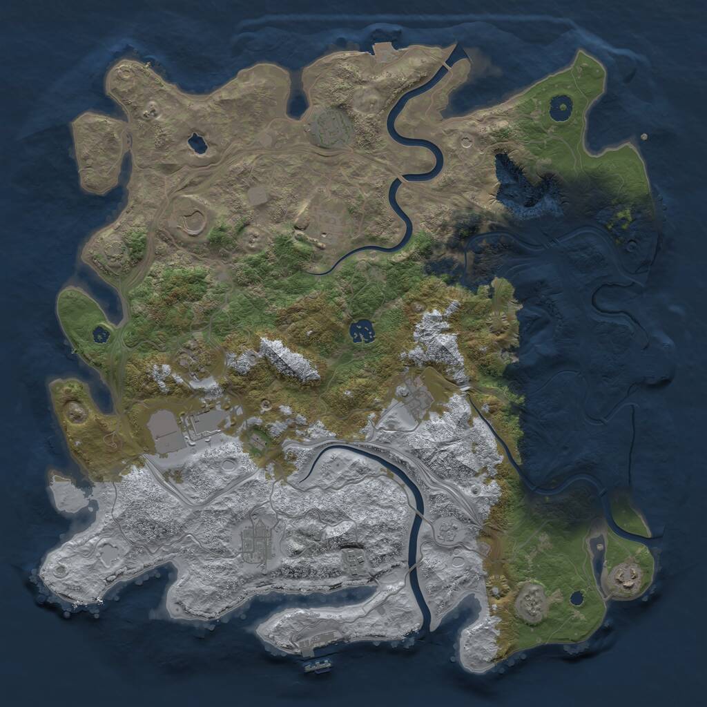 Rust Map: Procedural Map, Size: 4250, Seed: 447833, 16 Monuments