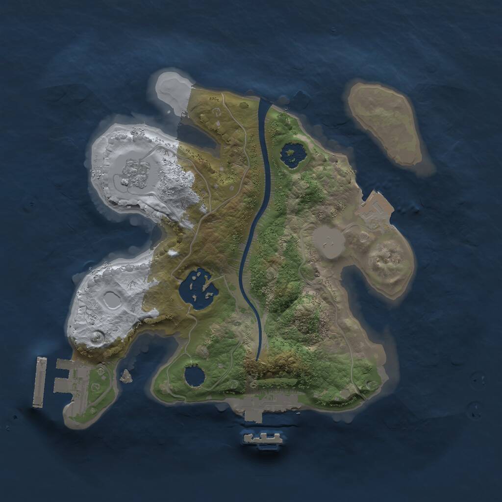 Rust Map: Procedural Map, Size: 2000, Seed: 2134498184, 5 Monuments