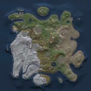 Thumbnail Rust Map: Procedural Map, Size: 3000, Seed: 1986680327, 11 Monuments