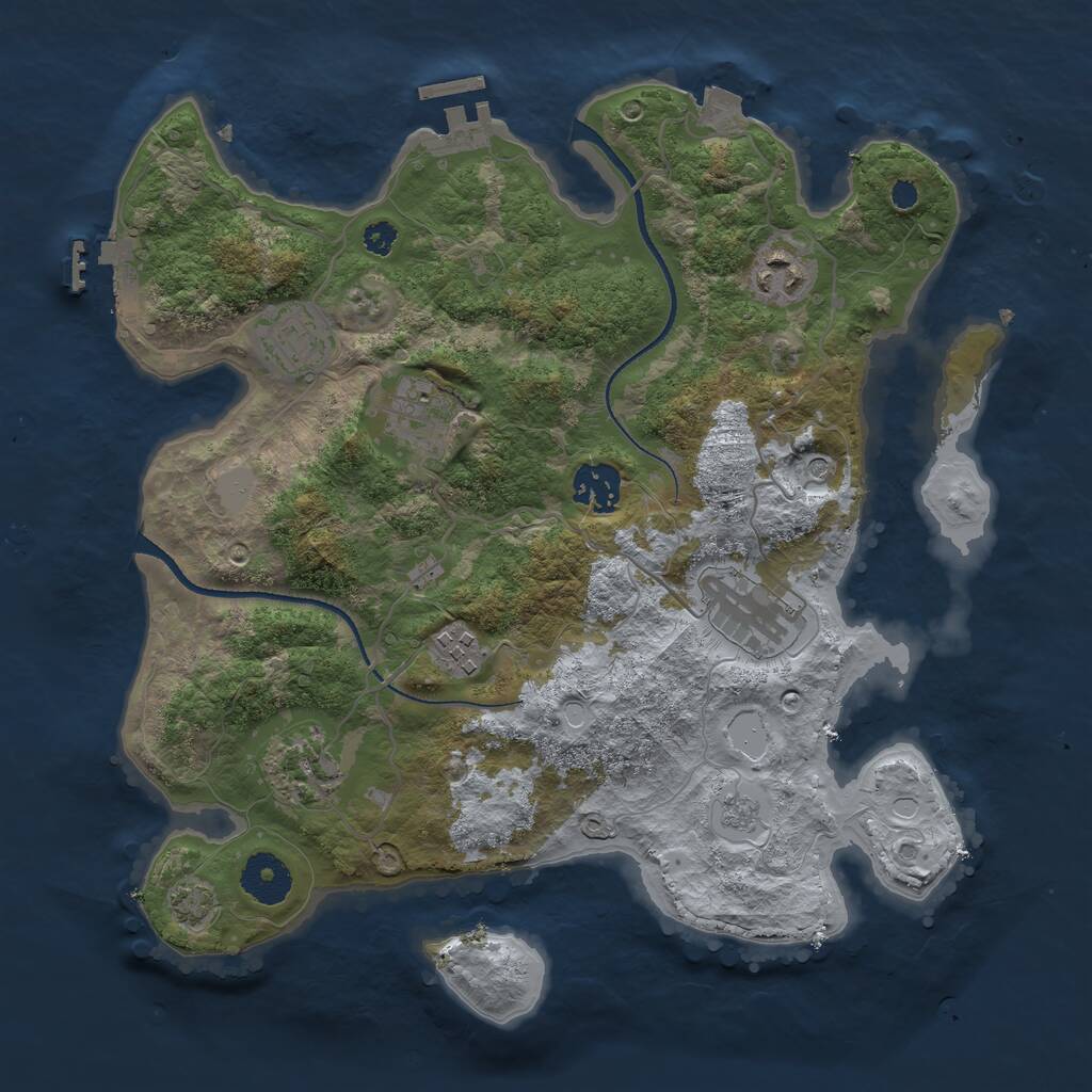 Rust Map: Procedural Map, Size: 3300, Seed: 153374336, 13 Monuments