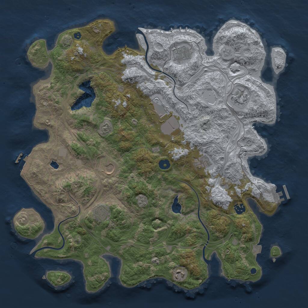 Rust Map: Procedural Map, Size: 4250, Seed: 951693905, 15 Monuments