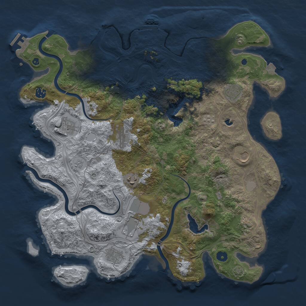 Rust Map: Procedural Map, Size: 4250, Seed: 37284, 16 Monuments