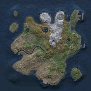 Thumbnail Rust Map: Procedural Map, Size: 2500, Seed: 1017027426, 8 Monuments