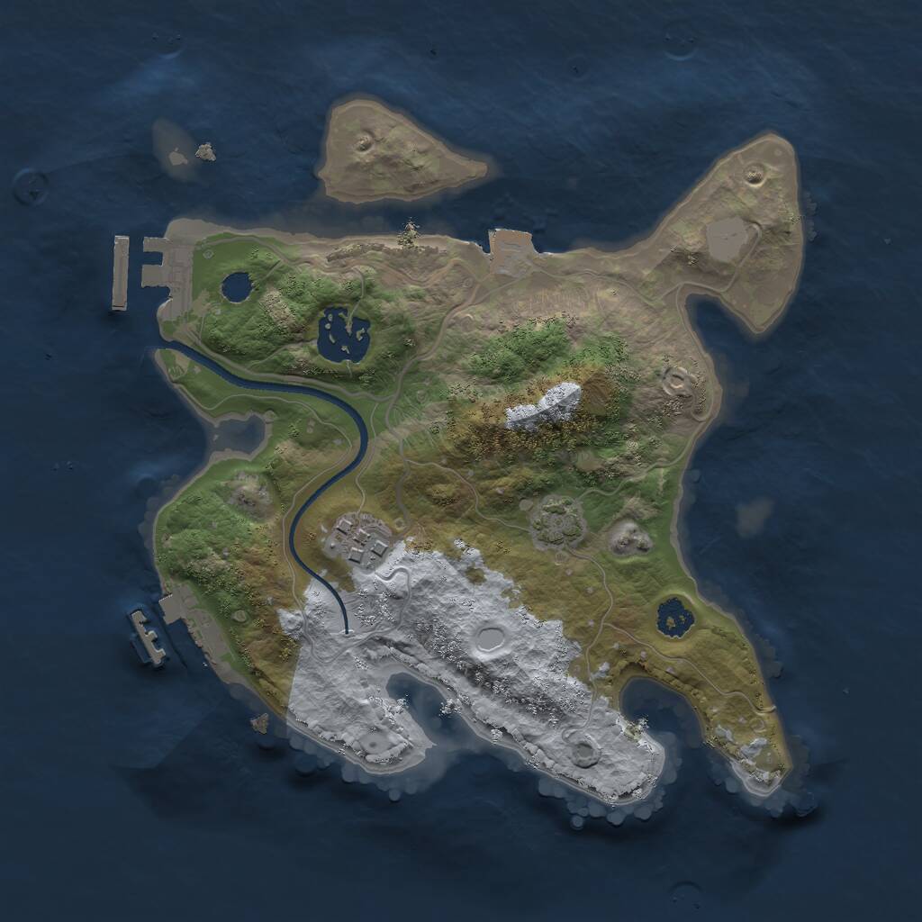 Rust Map: Procedural Map, Size: 2500, Seed: 1213733999, 6 Monuments