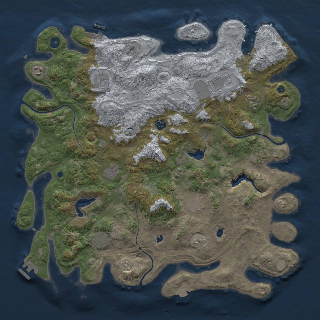 Rust Map: Procedural Map, Size: 4500, Seed: 601853472, 15 Monuments