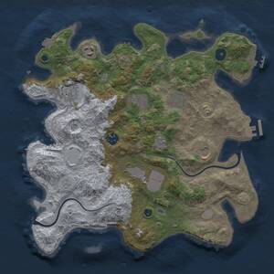 Thumbnail Rust Map: Procedural Map, Size: 3500, Seed: 42562365, 14 Monuments