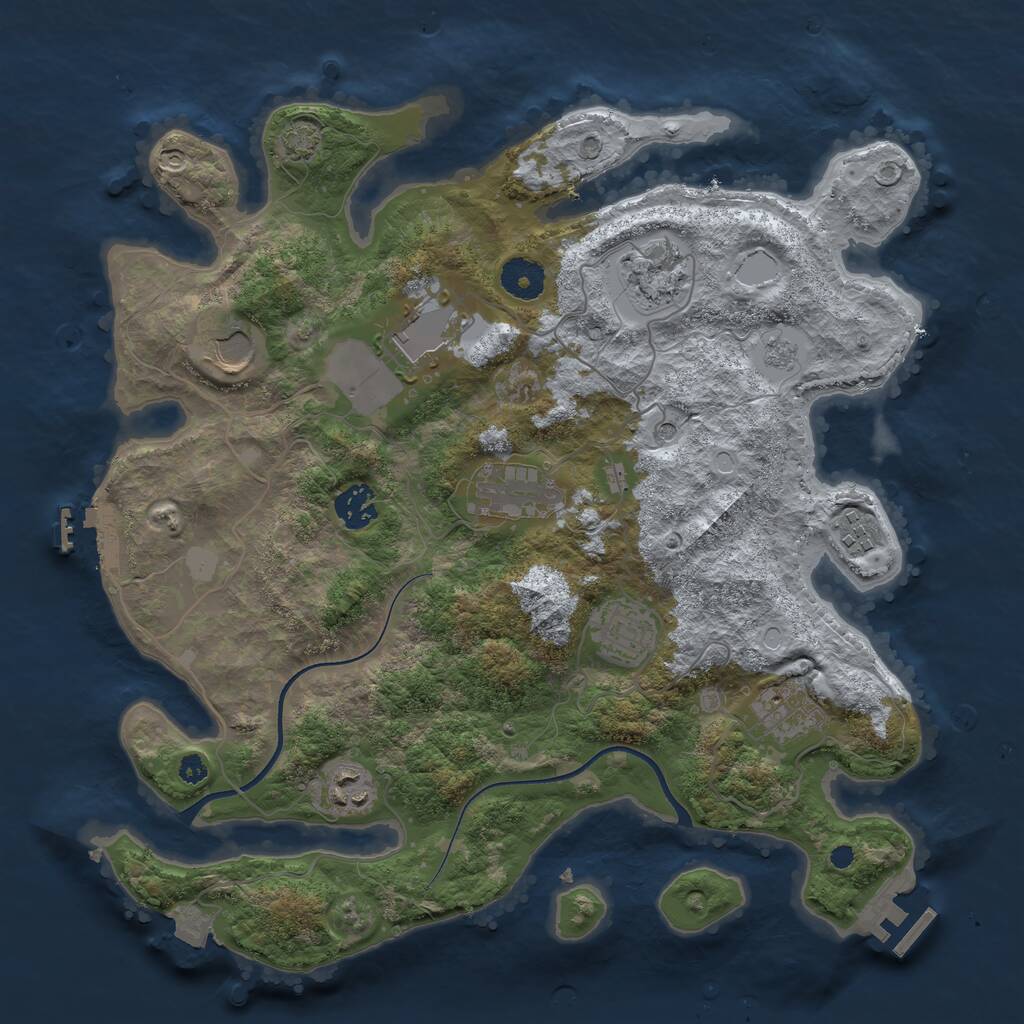 Rust Map: Procedural Map, Size: 3600, Seed: 446517450, 15 Monuments