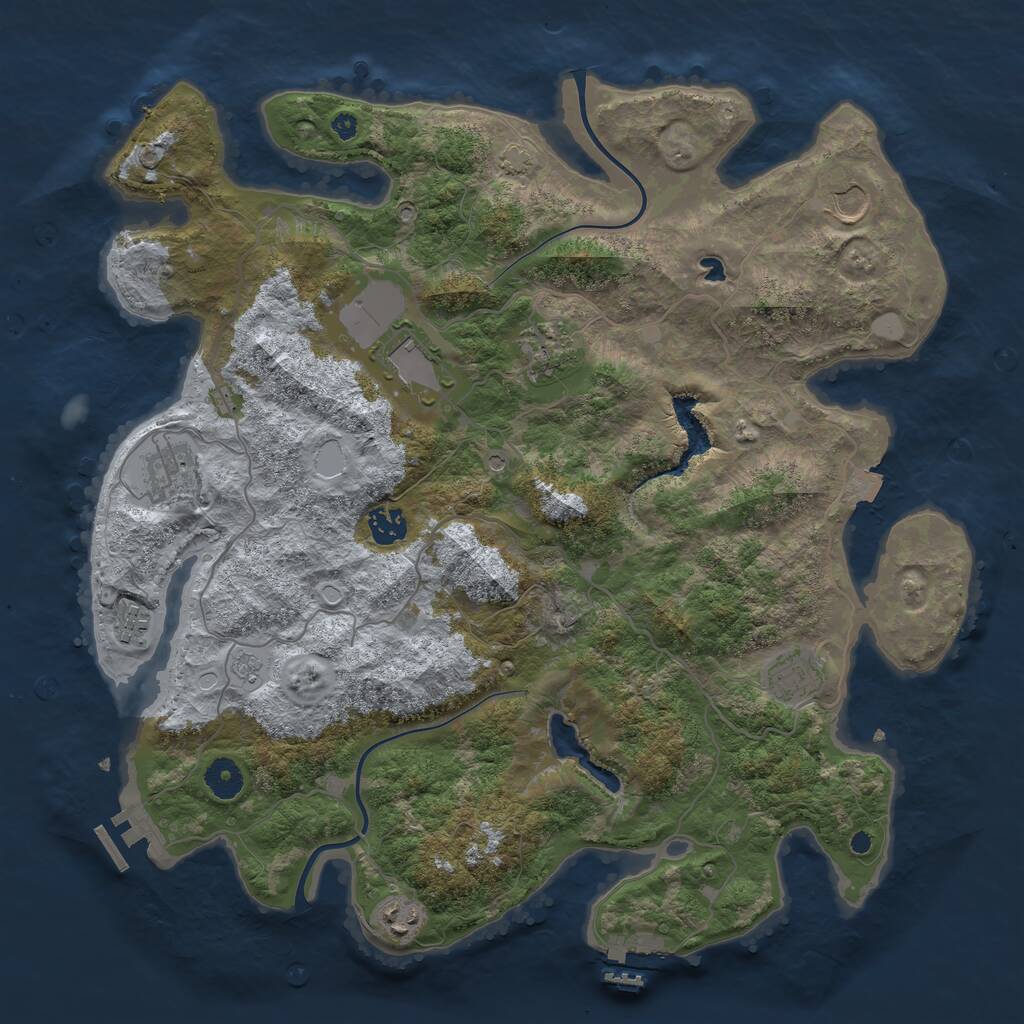 Rust Map: Procedural Map, Size: 4000, Seed: 952460349, 14 Monuments