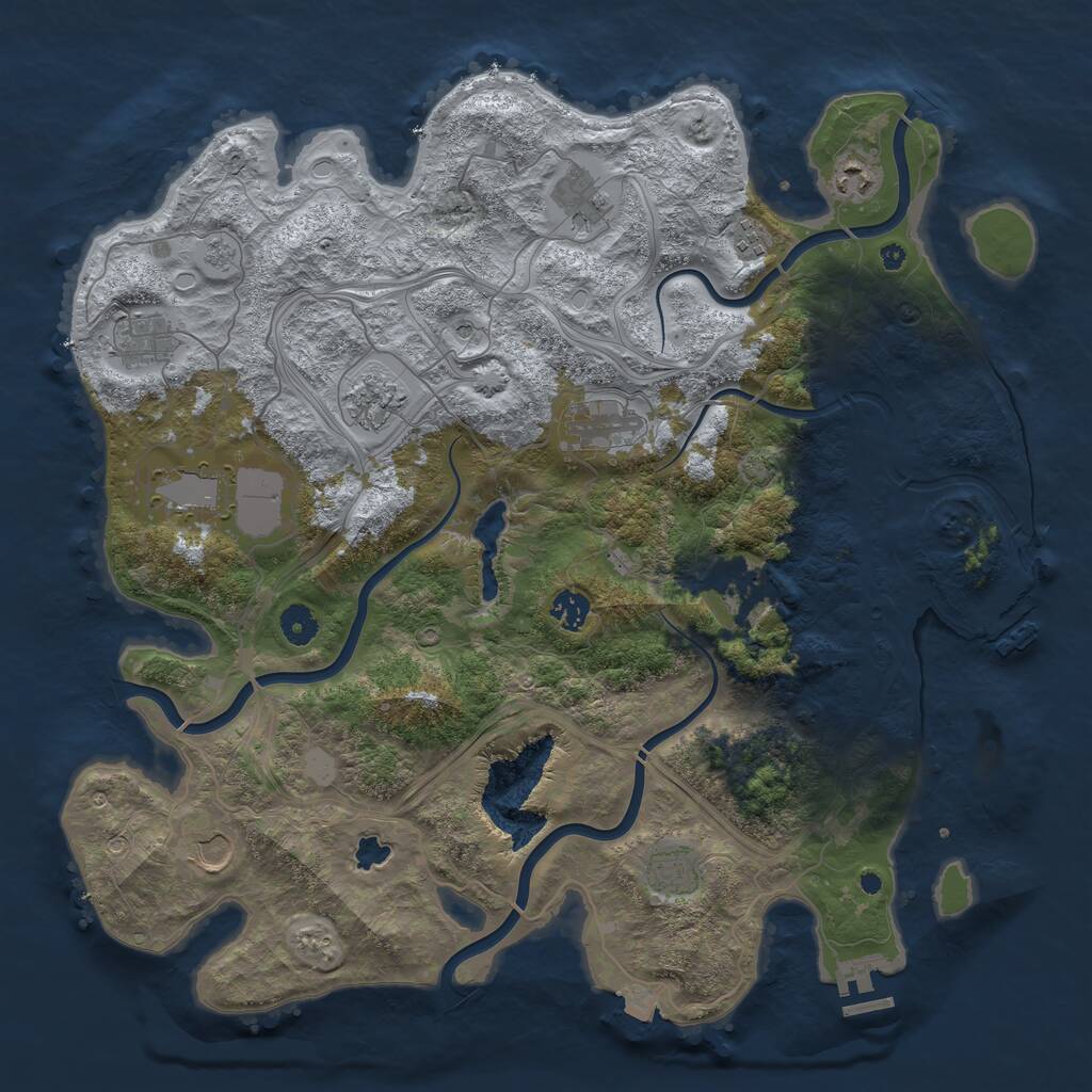 Rust Map: Procedural Map, Size: 4250, Seed: 2116098620, 17 Monuments