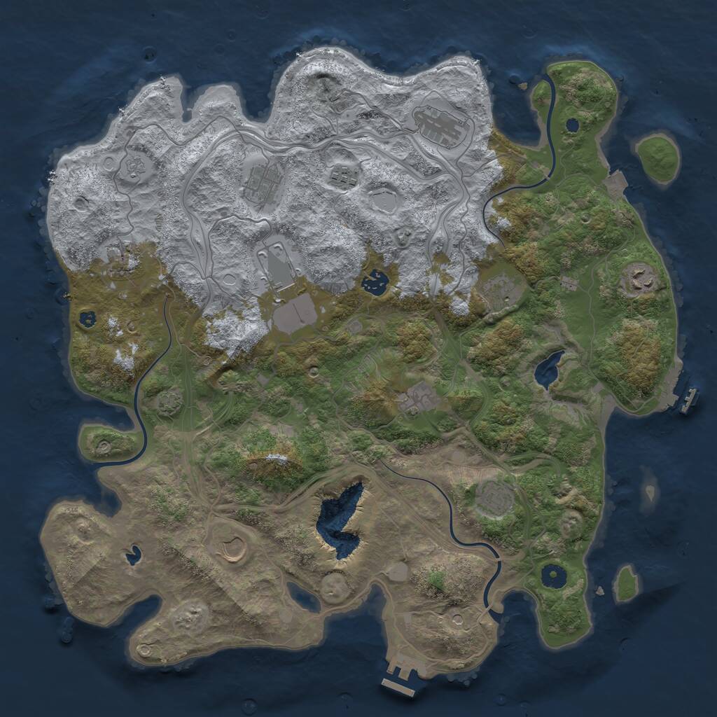 Rust Map: Procedural Map, Size: 4250, Seed: 2116098620, 17 Monuments