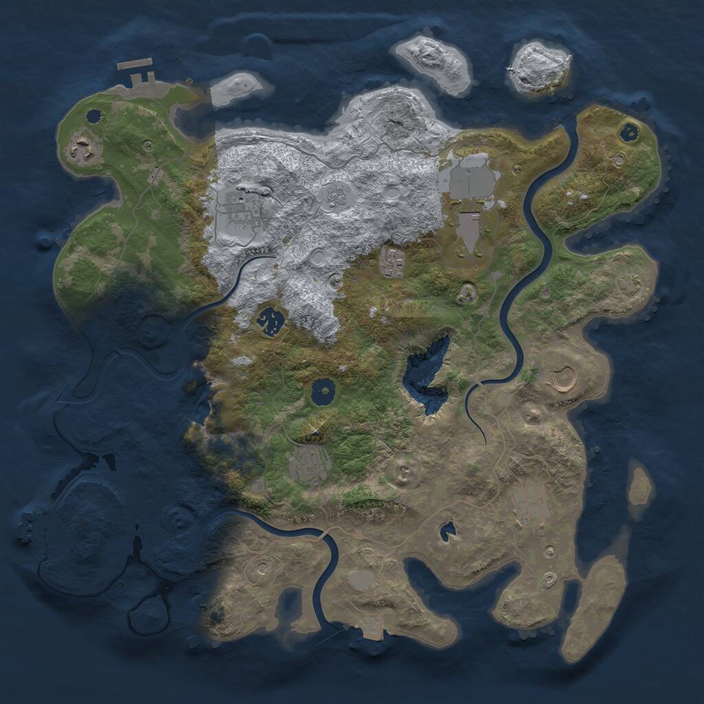 Rust Map: Procedural Map, Size: 4000, Seed: 1151083542, 14 Monuments