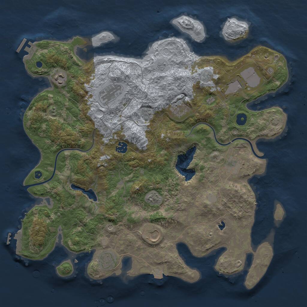 Rust Map: Procedural Map, Size: 4000, Seed: 1151083542, 15 Monuments