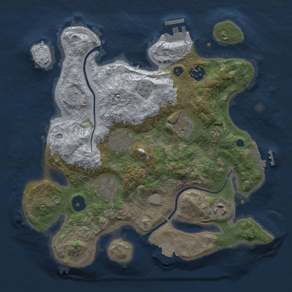 Rust Map: Procedural Map, Size: 3000, Seed: 10940, 11 Monuments