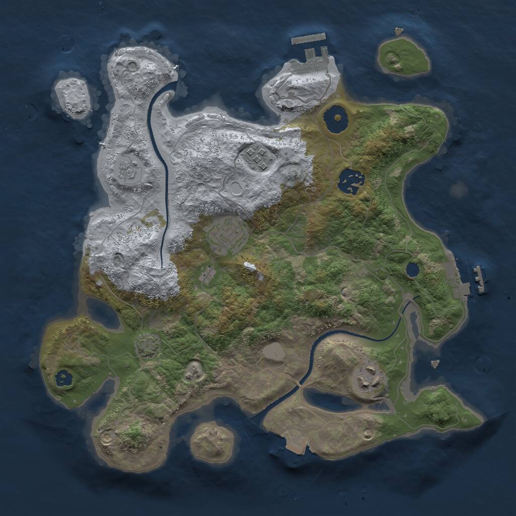 Rust Map: Procedural Map, Size: 3000, Seed: 10940, 9 Monuments