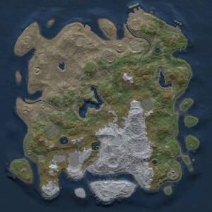 Thumbnail Rust Map: Procedural Map, Size: 4000, Seed: 52728035, 13 Monuments