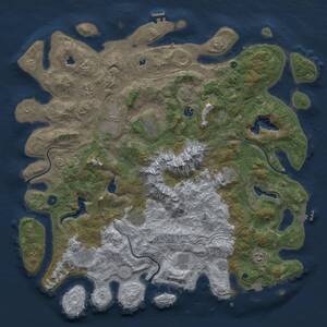 Thumbnail Rust Map: Procedural Map, Size: 5000, Seed: 480597, 17 Monuments