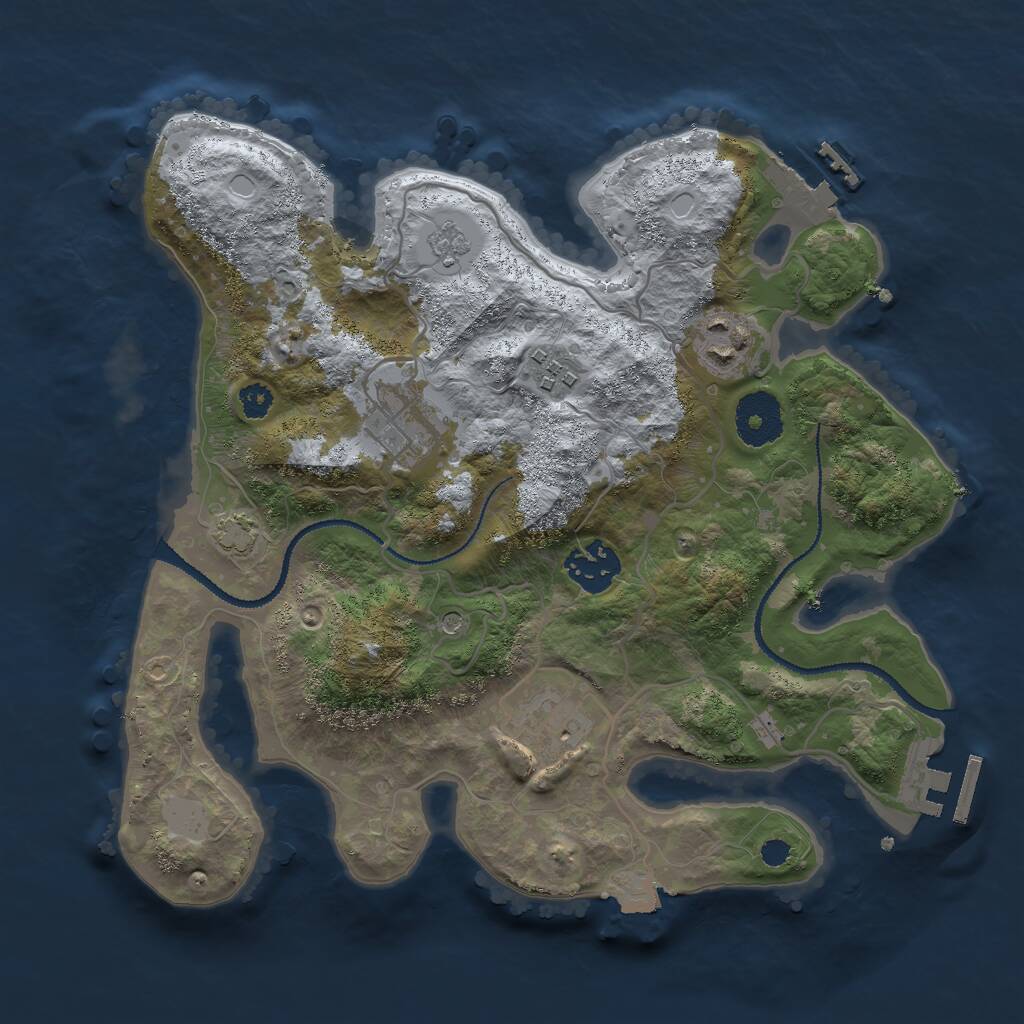 Rust Map: Procedural Map, Size: 3000, Seed: 546662691, 11 Monuments