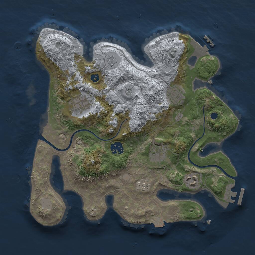 Rust Map: Procedural Map, Size: 3000, Seed: 546662691, 11 Monuments