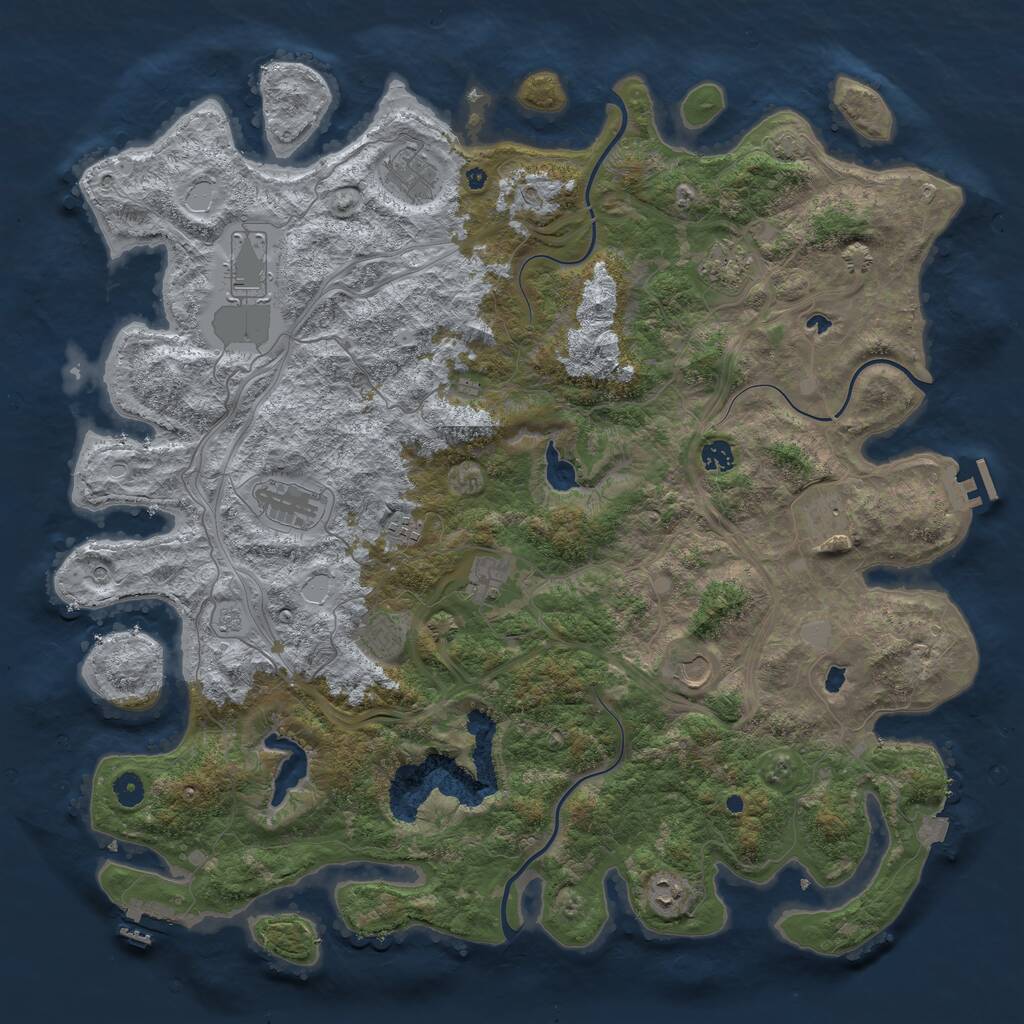 Rust Map: Procedural Map, Size: 4800, Seed: 742482094, 17 Monuments