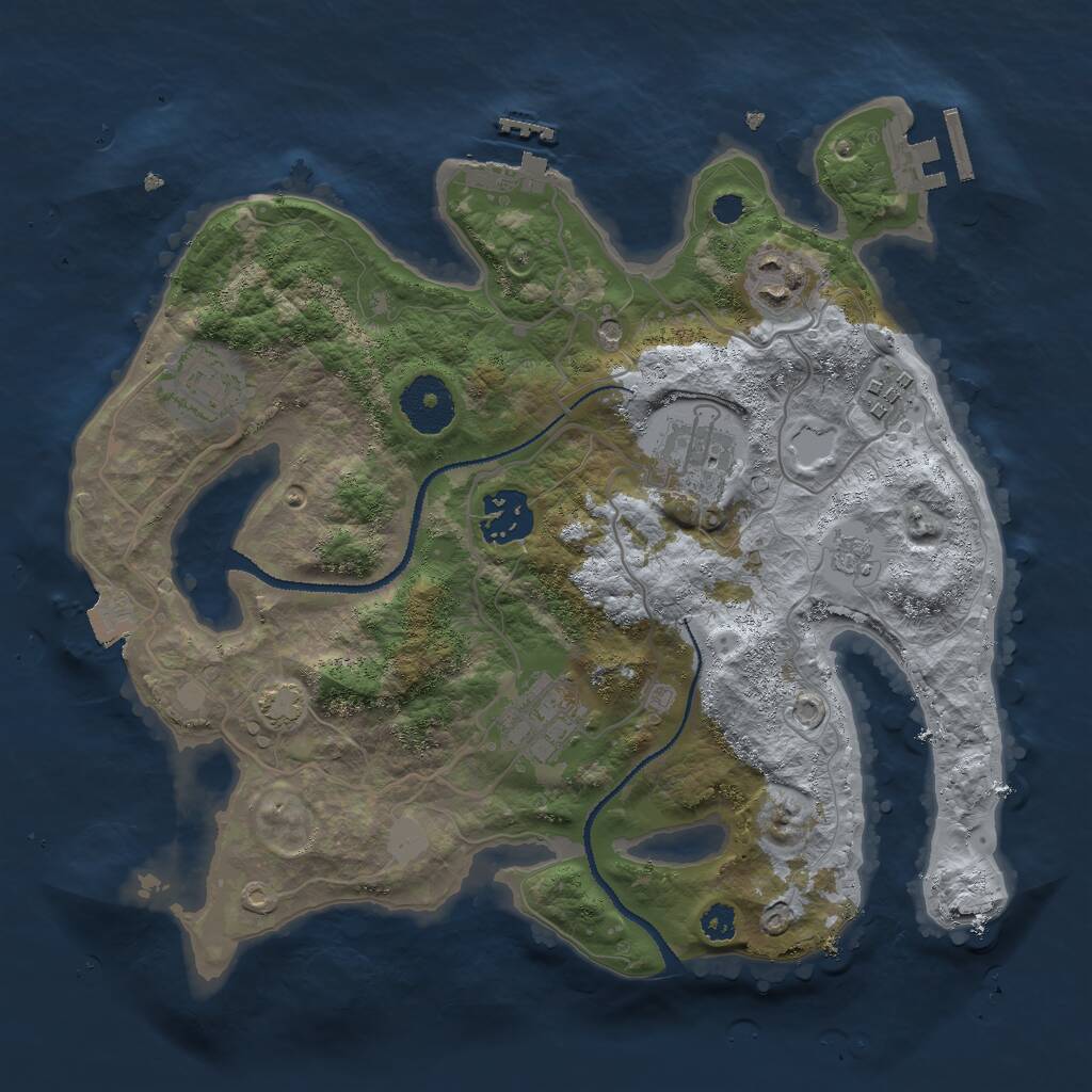 Rust Map: Procedural Map, Size: 3000, Seed: 6391720, 12 Monuments