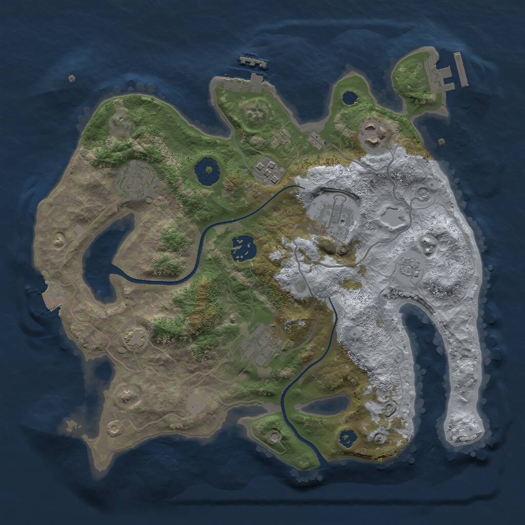 Rust Map: Procedural Map, Size: 3000, Seed: 6391720, 12 Monuments