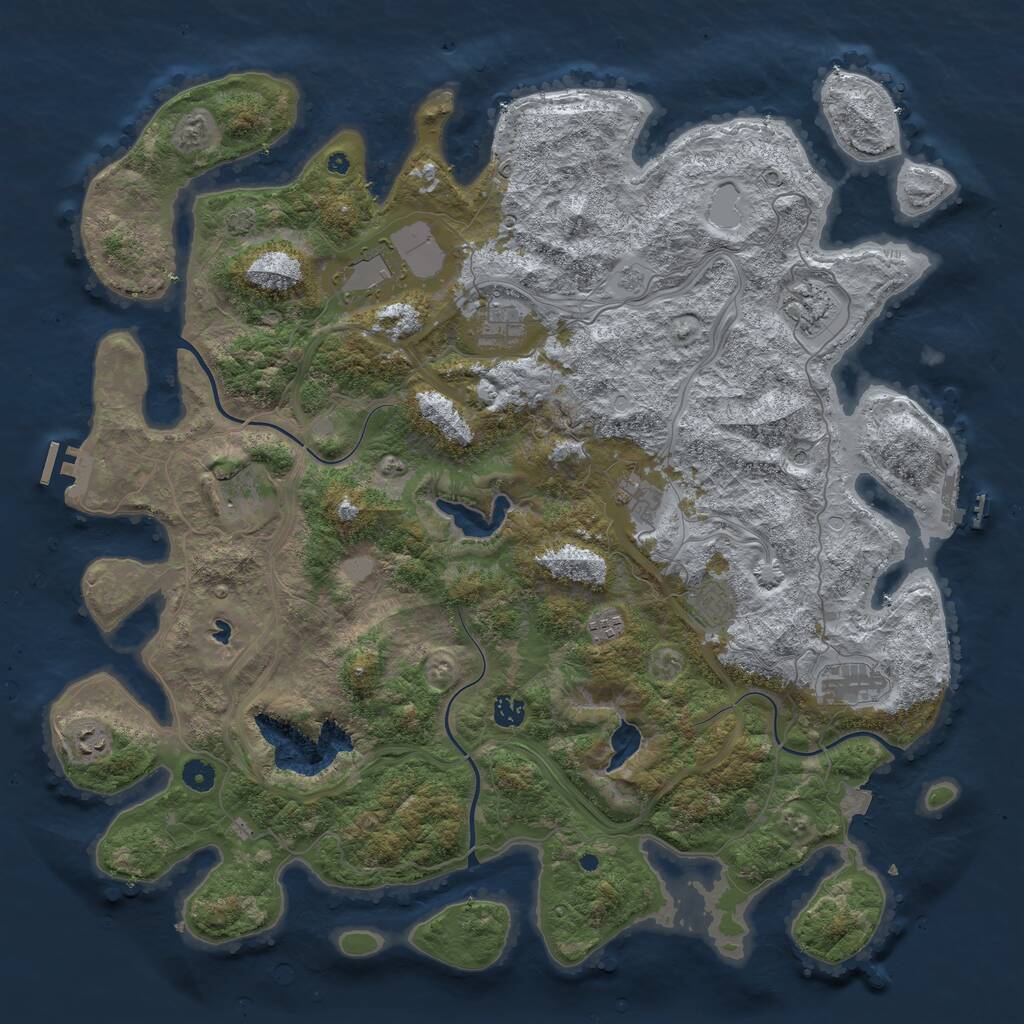 Rust Map: Procedural Map, Size: 4750, Seed: 542778509, 16 Monuments