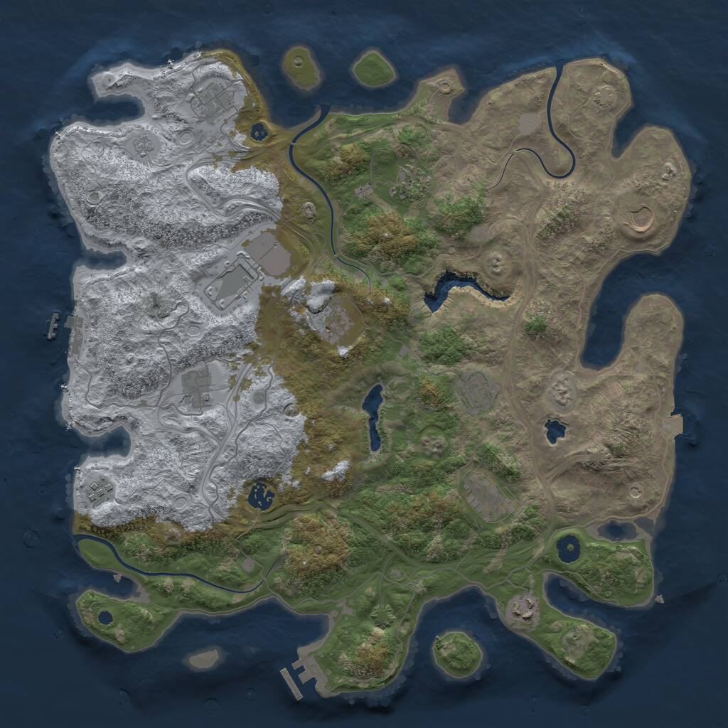 Rust Map: Procedural Map, Size: 4250, Seed: 2690560, 17 Monuments