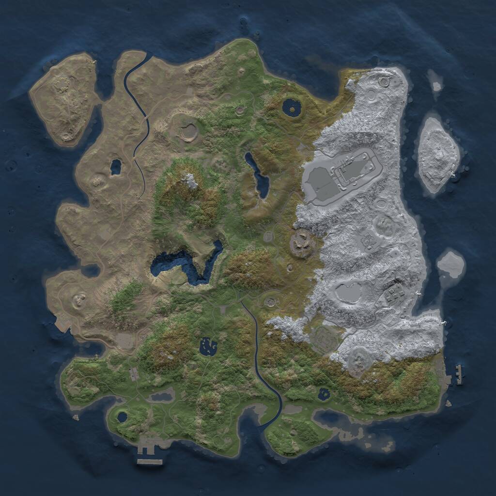 Rust Map: Procedural Map, Size: 4000, Seed: 11520, 12 Monuments