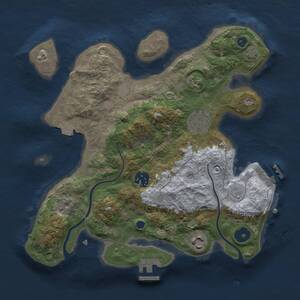 Thumbnail Rust Map: Procedural Map, Size: 3000, Seed: 1552444475, 9 Monuments