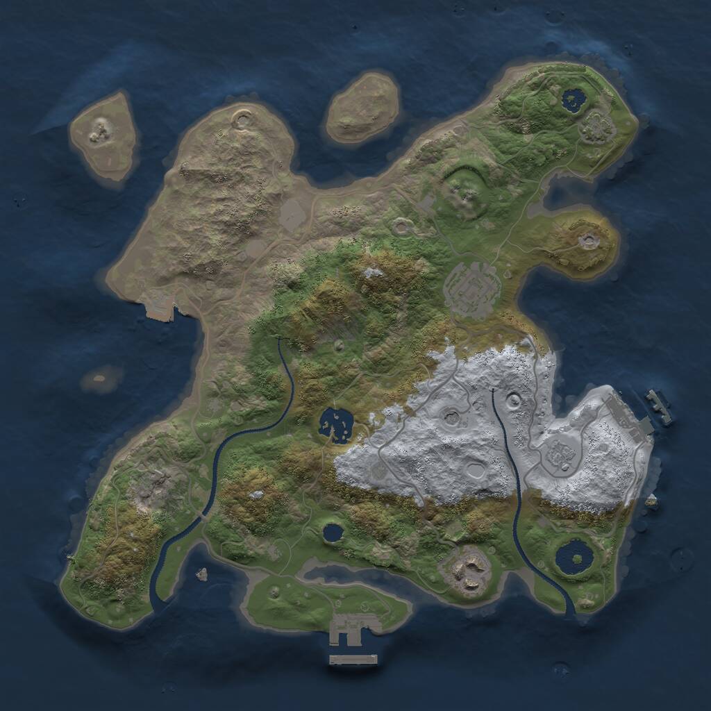 Rust Map: Procedural Map, Size: 3000, Seed: 1552444475, 9 Monuments