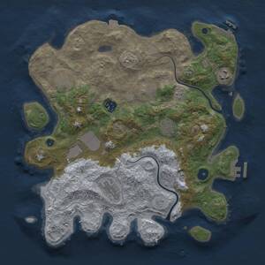 Thumbnail Rust Map: Procedural Map, Size: 3500, Seed: 269561095, 14 Monuments