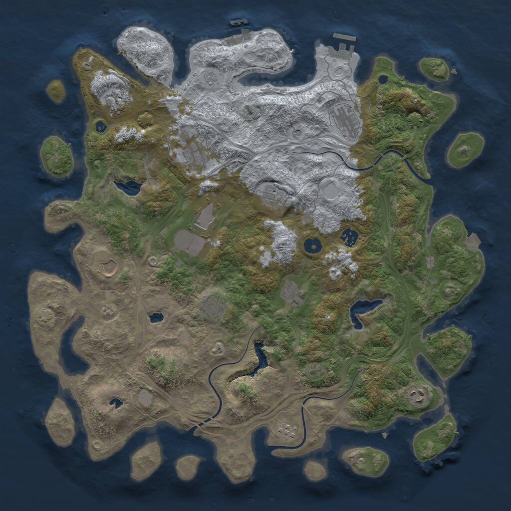 Rust Map: Procedural Map, Size: 4500, Seed: 314578243, 17 Monuments