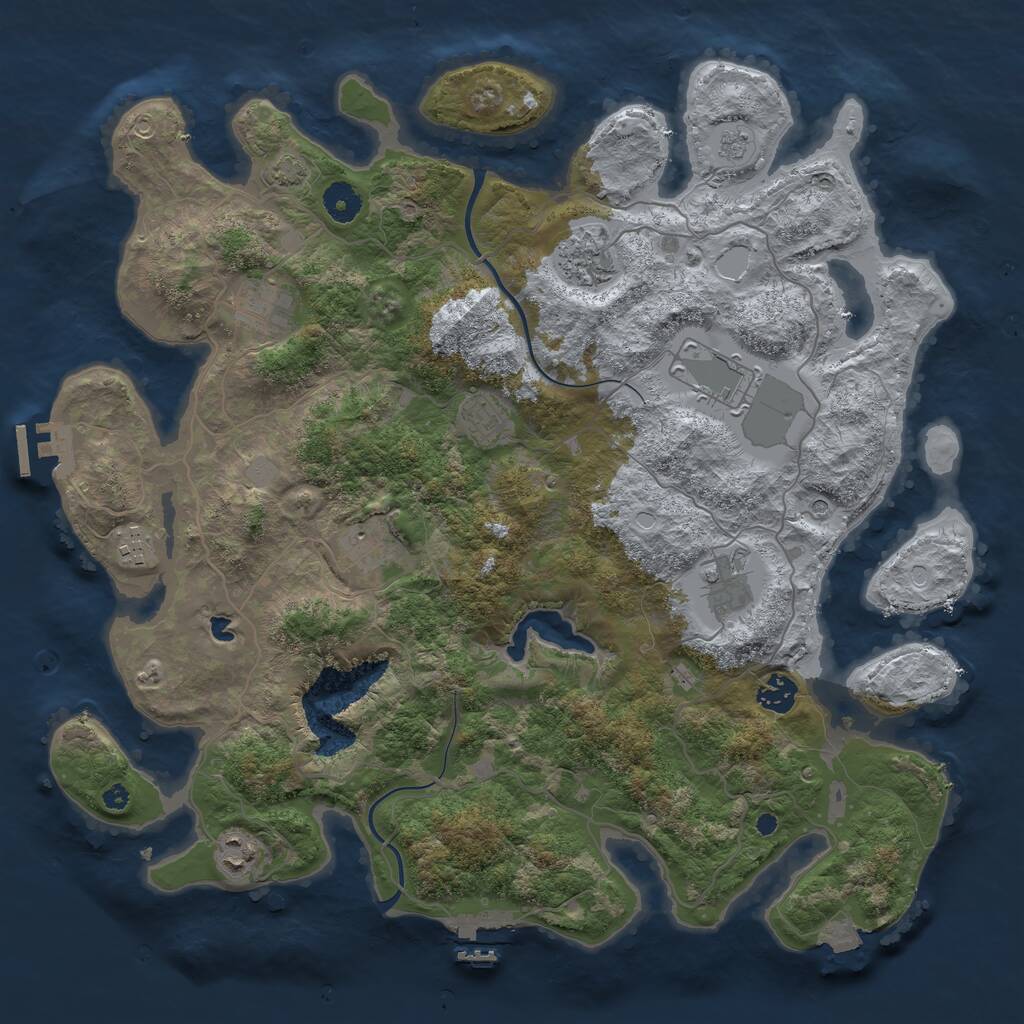 Rust Map: Procedural Map, Size: 4000, Seed: 2057869981, 15 Monuments